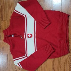 Vintage Red Swiss Alps sweater XS